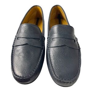 Marc Joseph Naples Penny Loafers - Navy Grainy Leather - Women’s 9.5